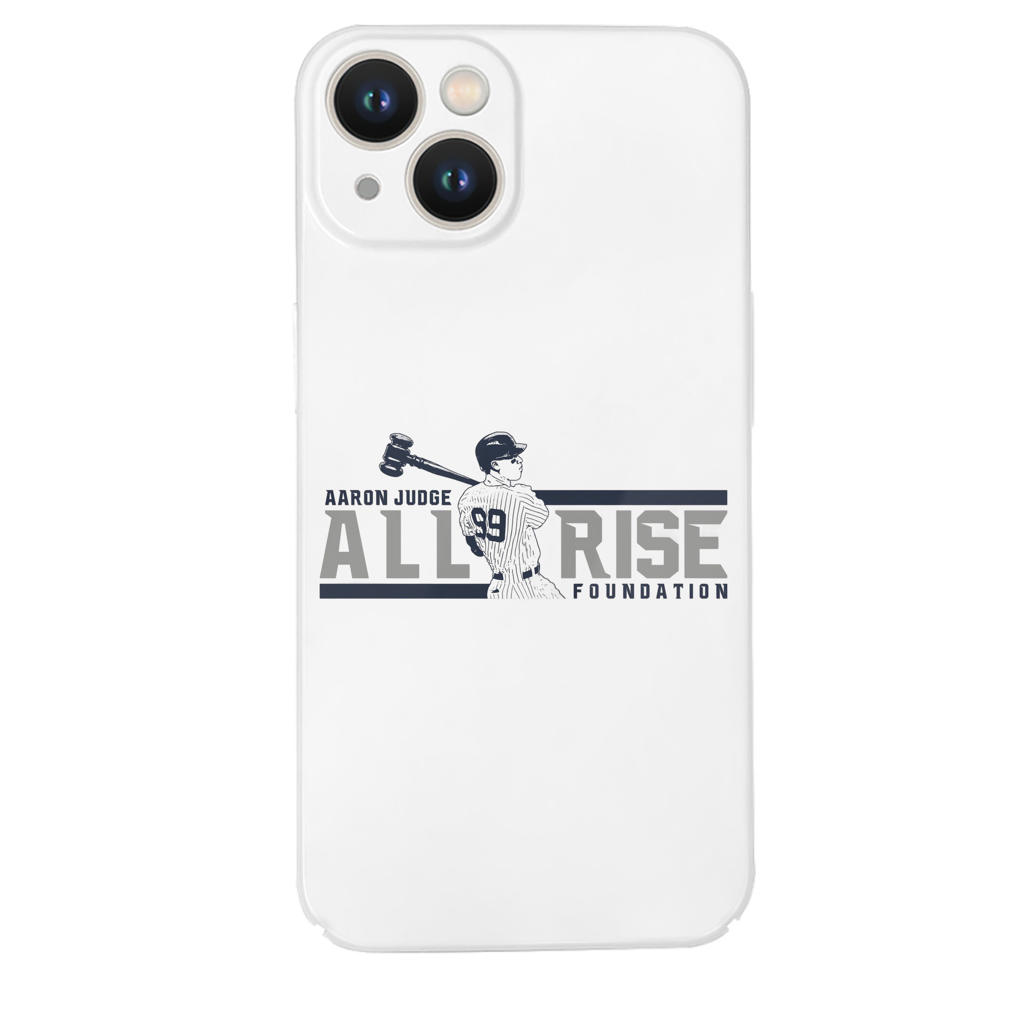 Aaron Judge All Rise Foundation Logo IPhone 14 Series Full-Cover Hard Case – Shockproof With Raised Camera Protection – Precise Cutouts, Wireless Charging Compatible – Durable, Anti-Yellowing, Easy To Clean
